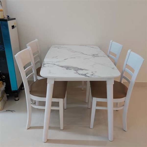 Bộ bàn ăn 4 ghế mặt giả đá – BA40