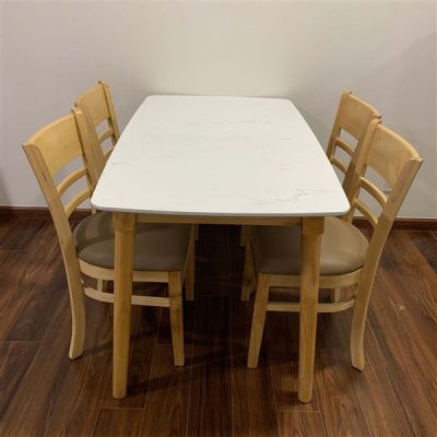 Bộ bàn ăn 4 ghế mặt giả đá – BA40